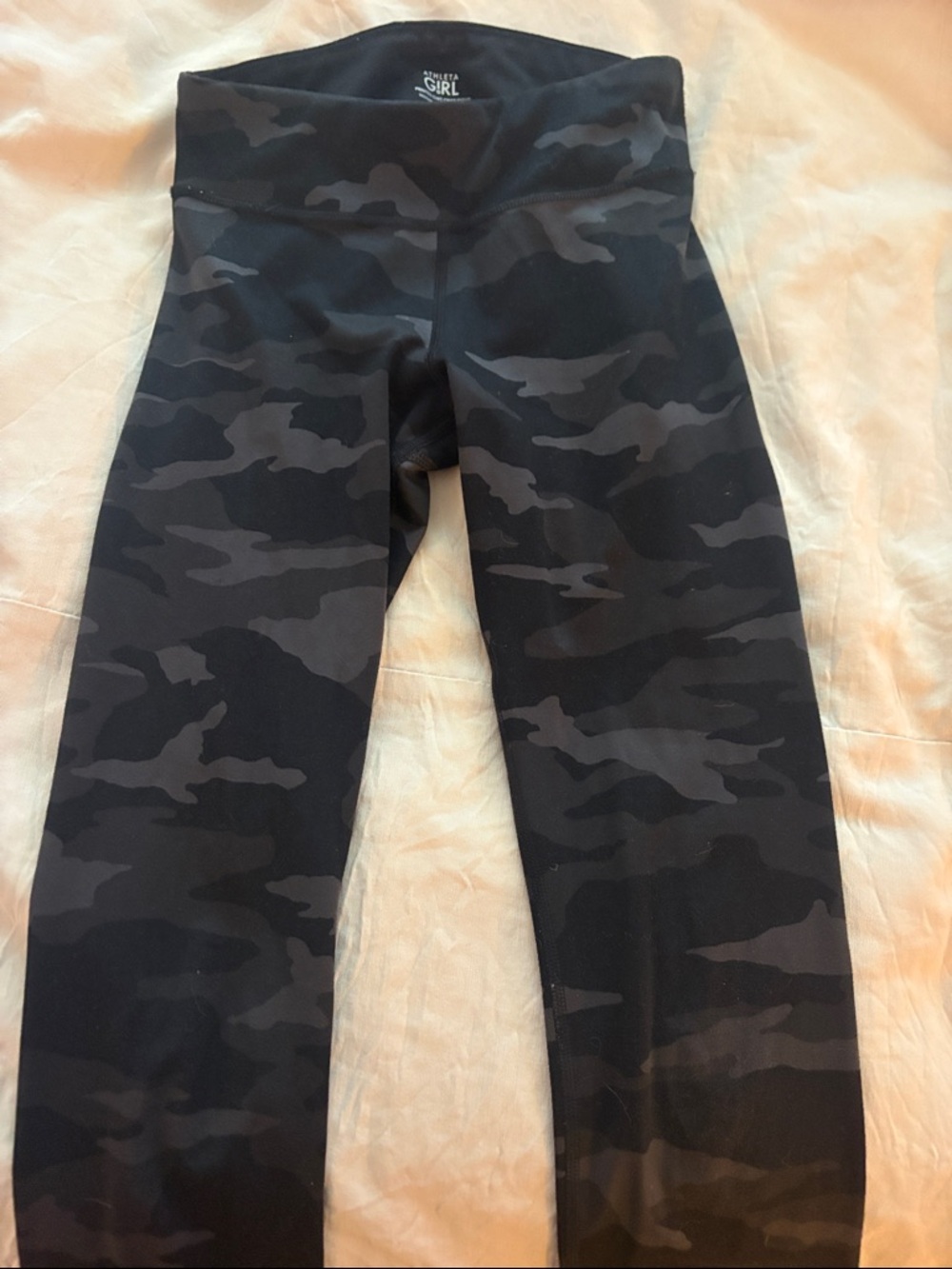 Athleta Girl Black & Gray Camo Leggings